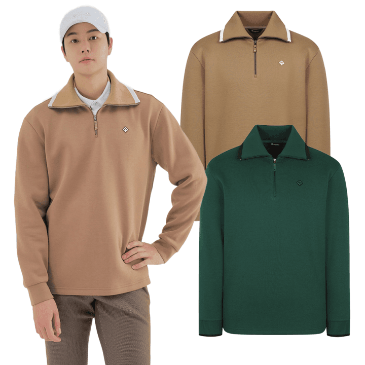 레노마 골프 남성 겨울 반집업 하이넥 티셔츠 M4104